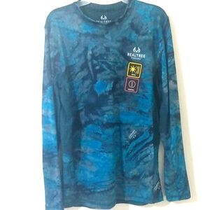 REALTREE ASPECT FISHING REVERSIBLE PERFORMANCE LONG SLEEVE TEE SHIRT SIZ…